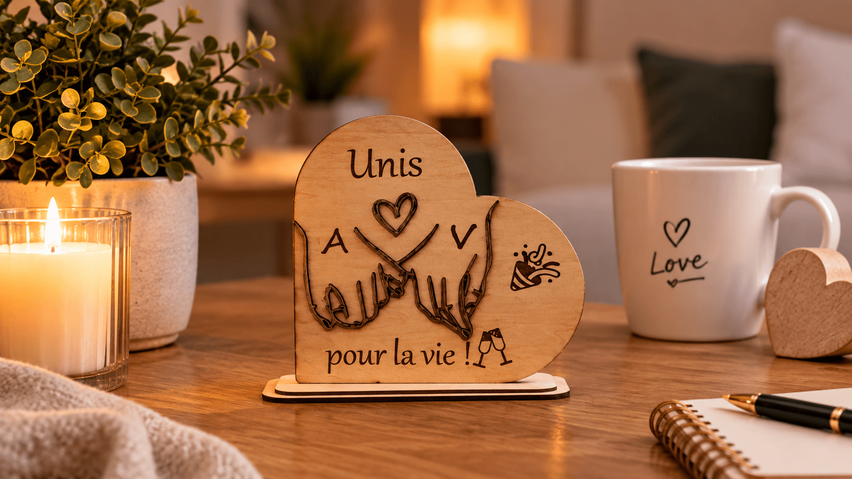 ❤️ Cœur Uni – Décoration personnalisée